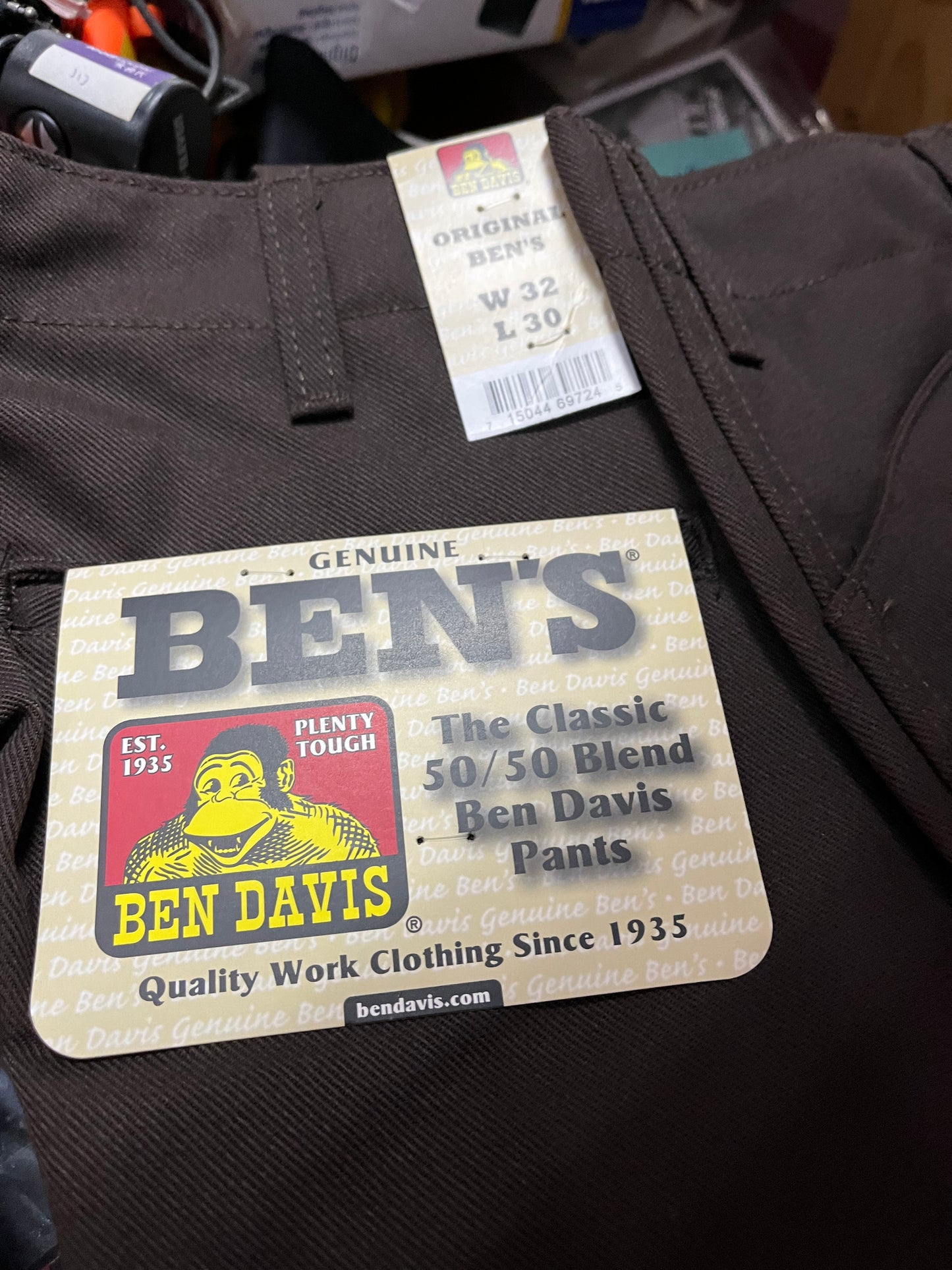 Ben Davis Classic Fit Work Pants Brown