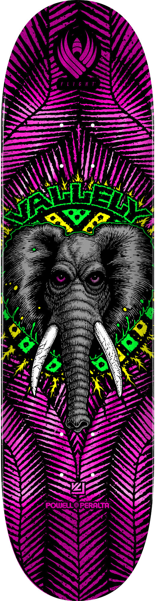Powell Peralta FLIGHT Mike Vallely Elephant Pink Foil Skateboard Deck - 8.63" K26