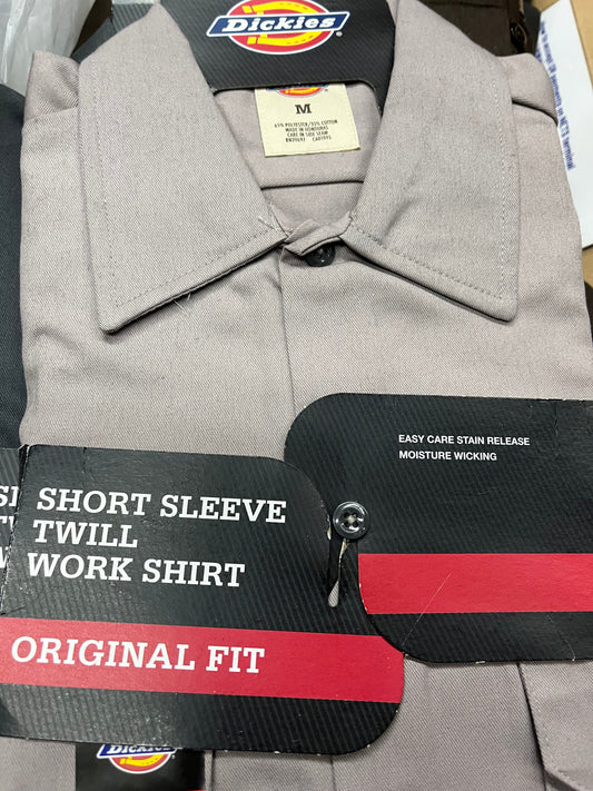 Dickies 1574 Original Fit Short Sleeve Twill Work Shirt Silver