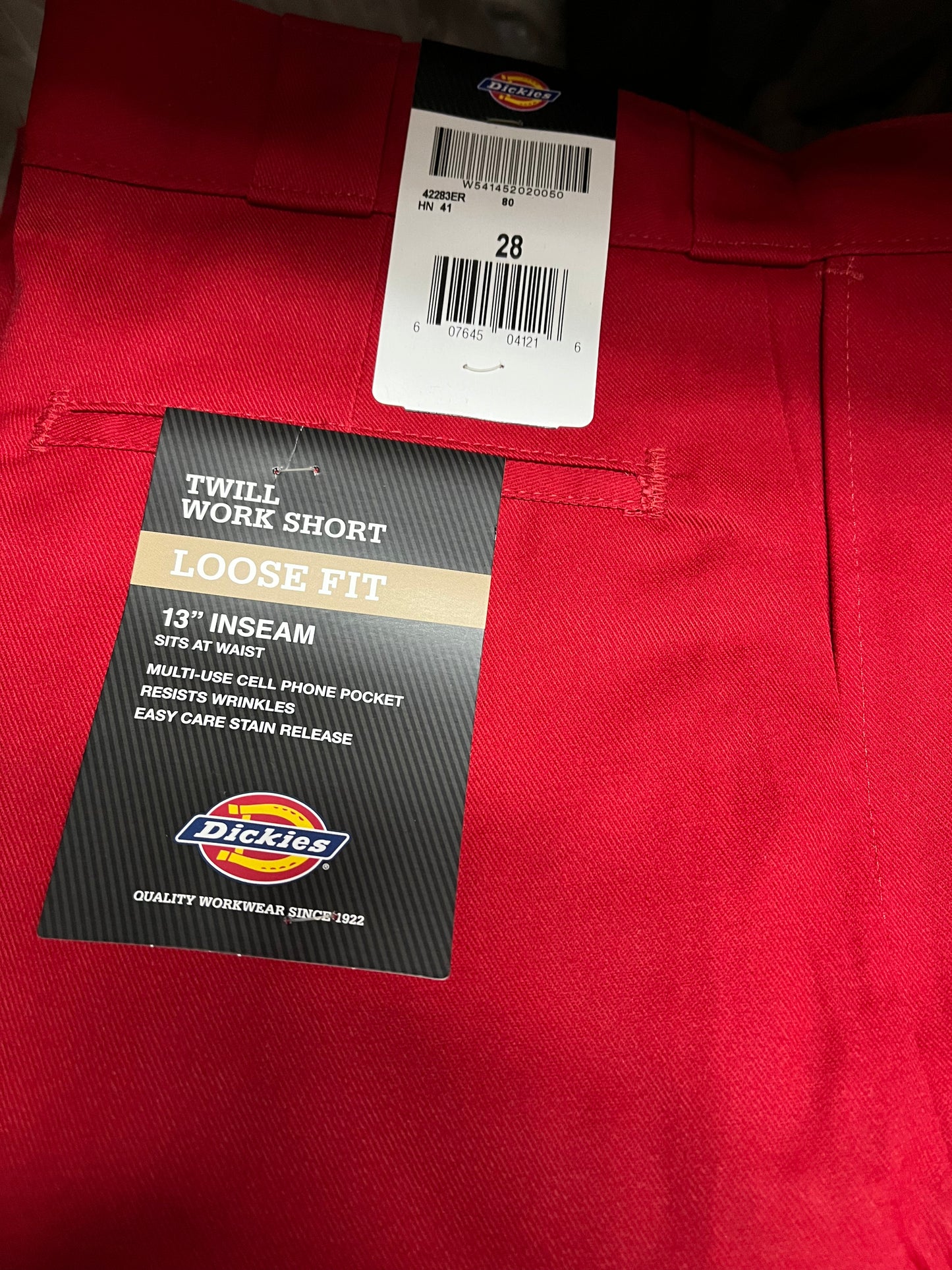 Dickies 42283 13” Loose Fit Work Short Red