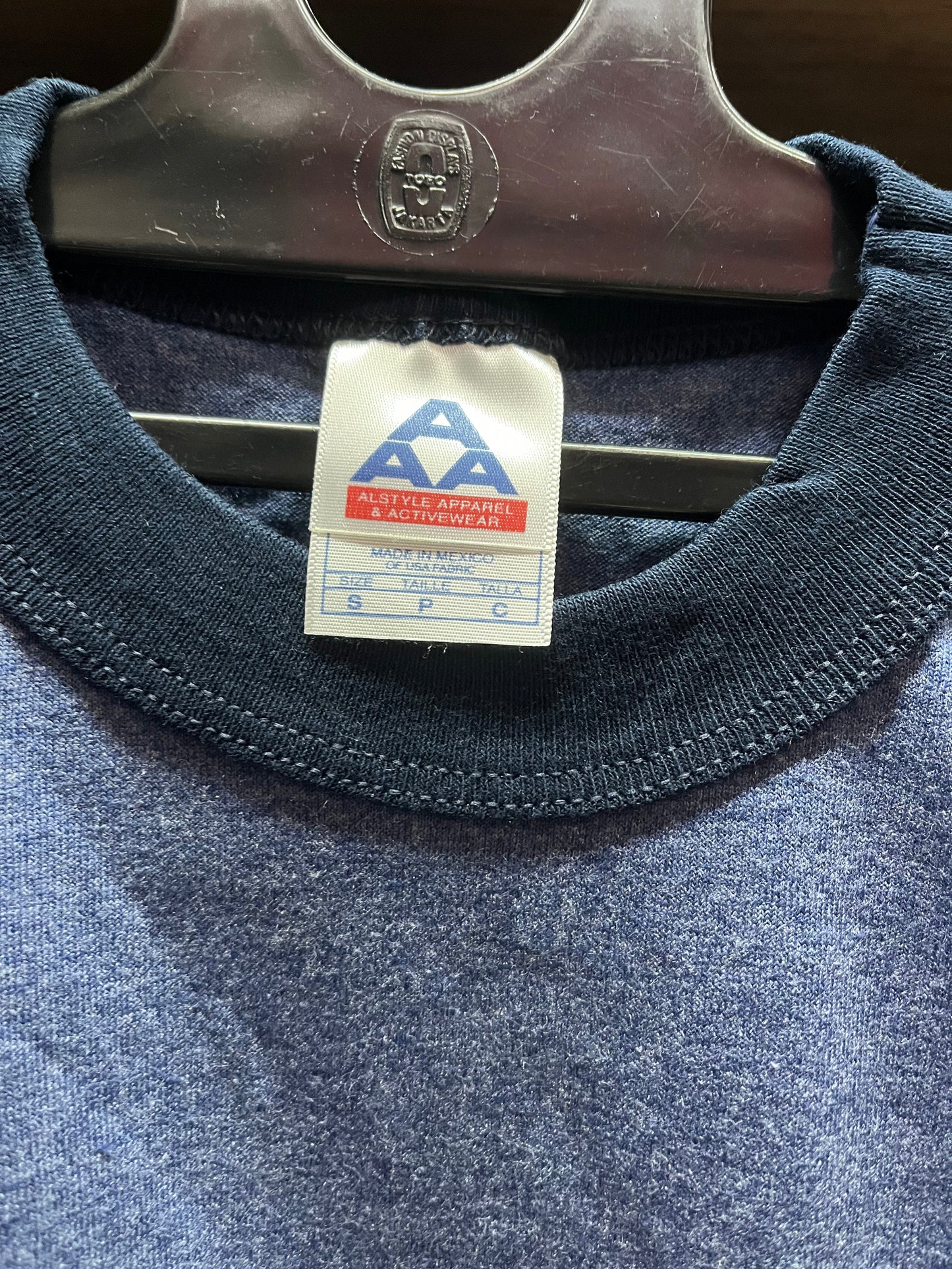 Alstyle AAA Ringer T shirt Denim Heather size S