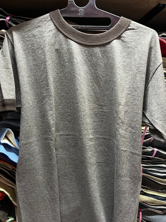 Alstyle AAA Ringer T shirt Brown Heather size M