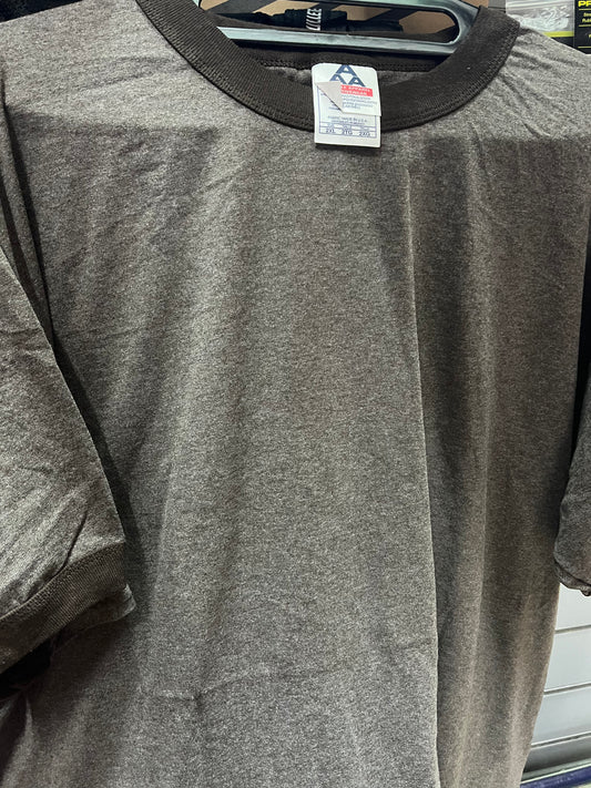 Alstyle AAA Ringer T shirt Brown Heather Size 2XL