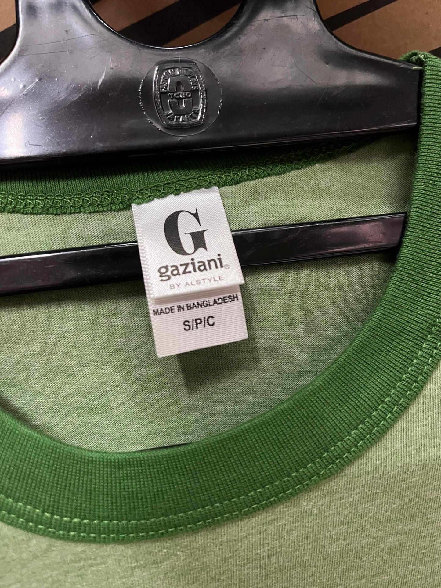 Alstyle Gaziani Ringer T shirt Kelly Heather Size S