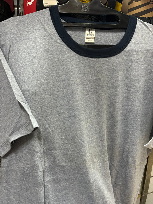 Alstyle Gaziani Ringer T shirt Blue Heather Size L