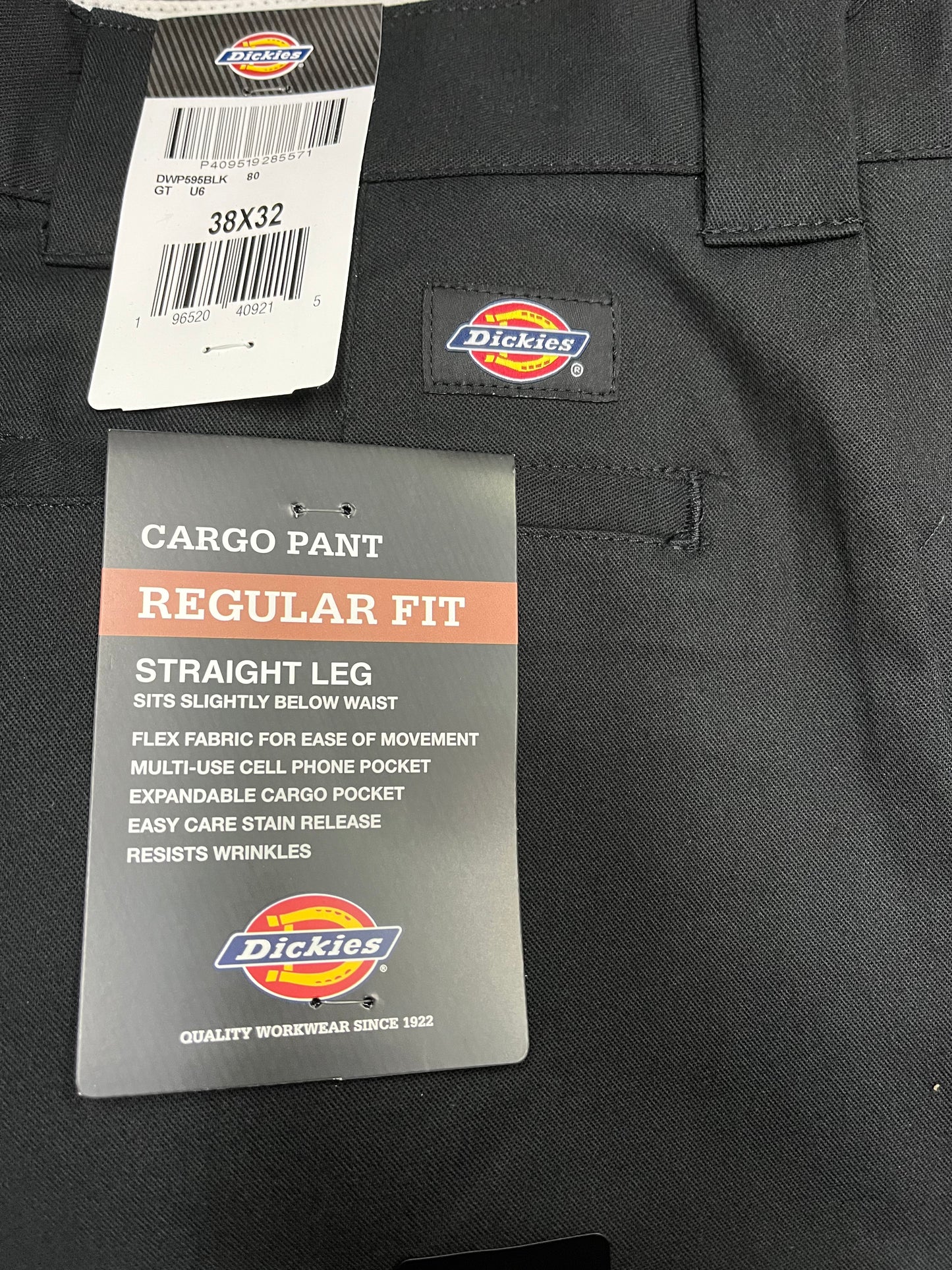 Dickies 595 Regular Fit Cargo Work Pants Black