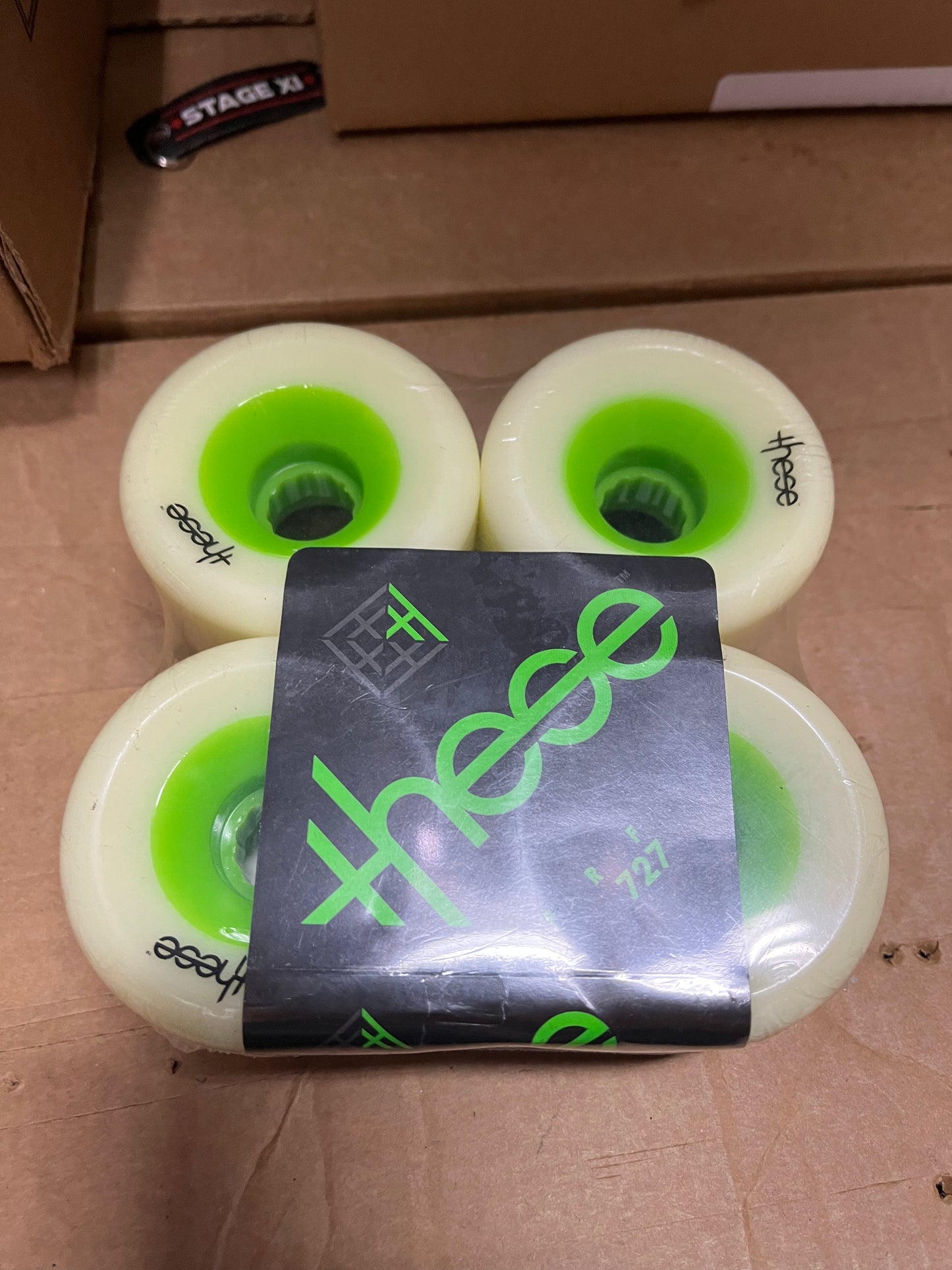 These 727 66mm 78a Green Core Longboard Wheels