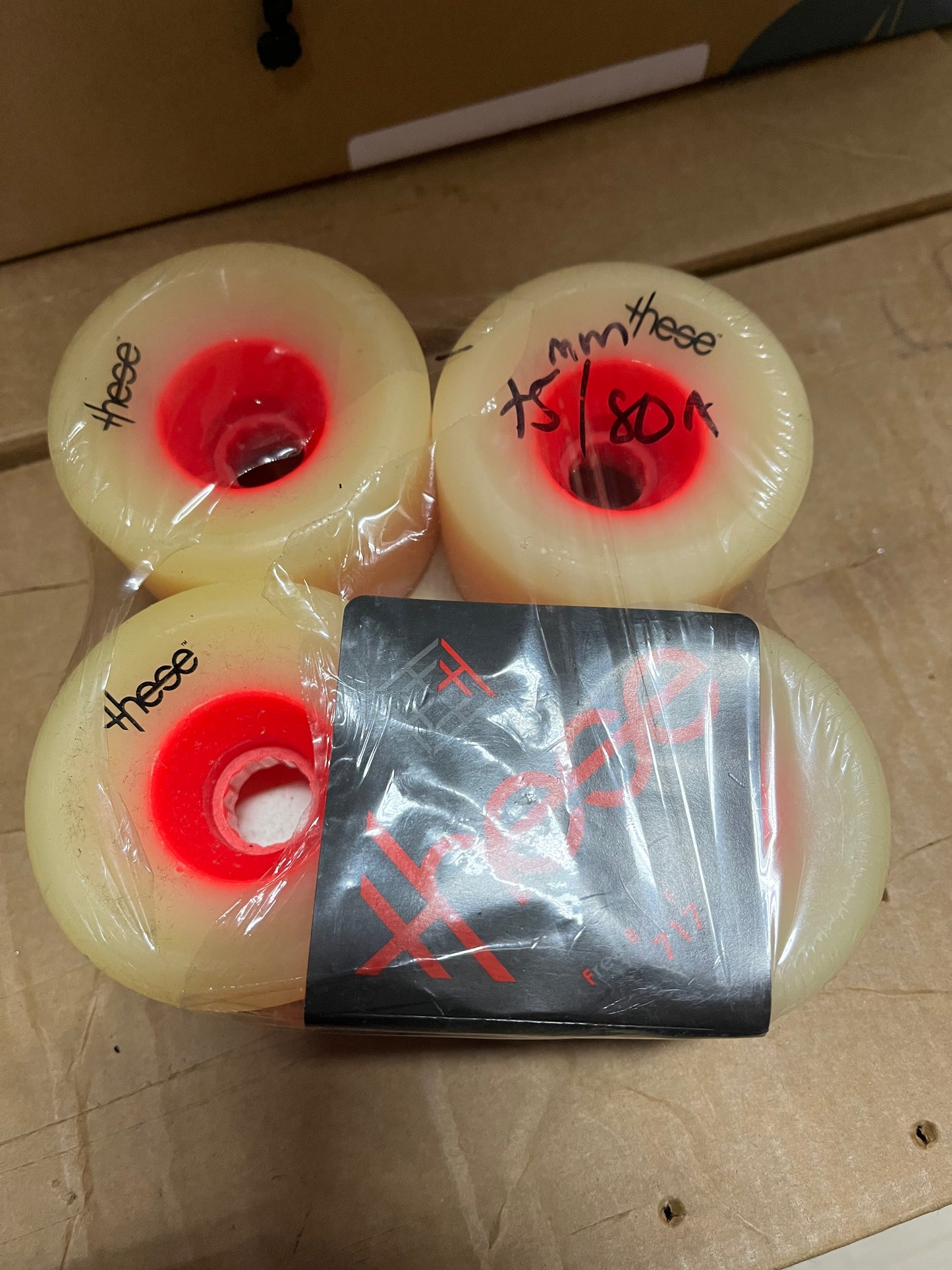 These 717 75mm 80a Red Core Longboard Wheels