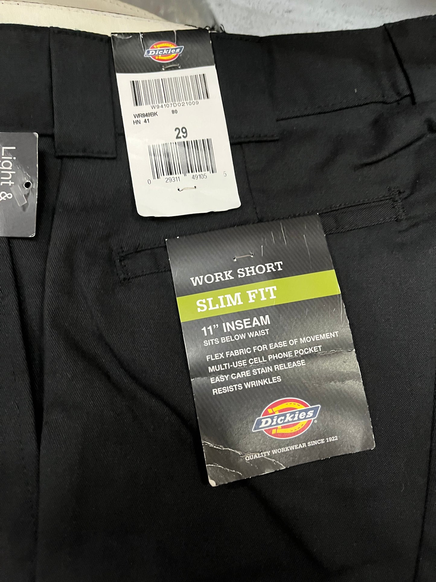 Dickies 849 11” Slim Fit Work Short Black size 29