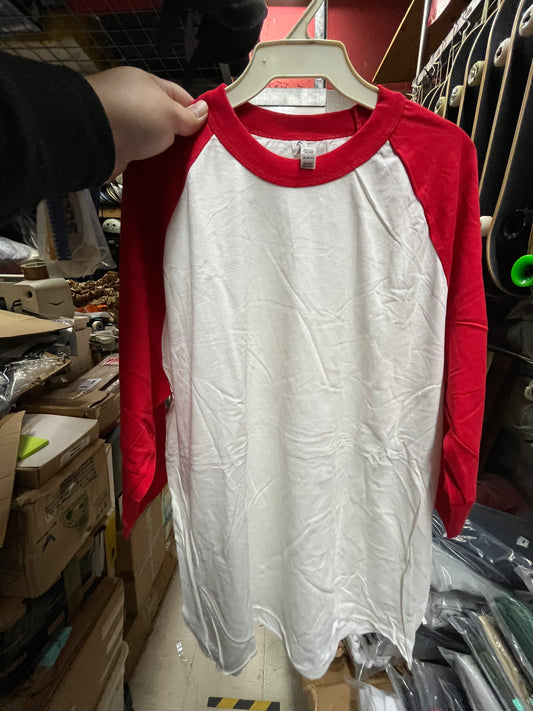 Vintage AAA Alstyle 3/4 Raglan Baseball T Shirt White/Red
