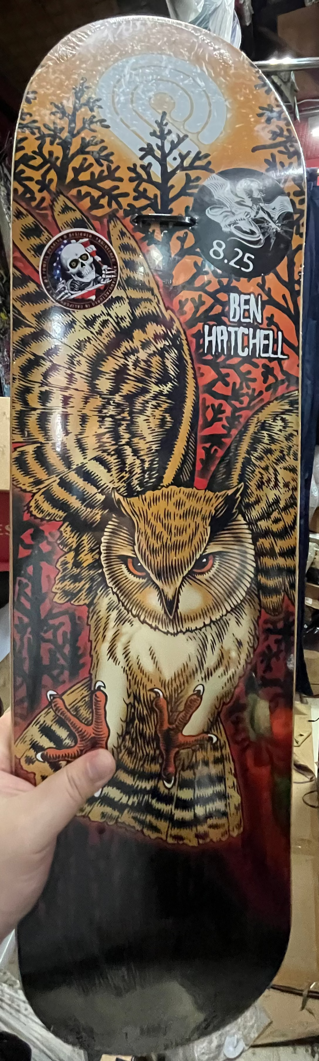 Powell Peralta Skateboard Deck Ben Hatchell Owl 8.25”