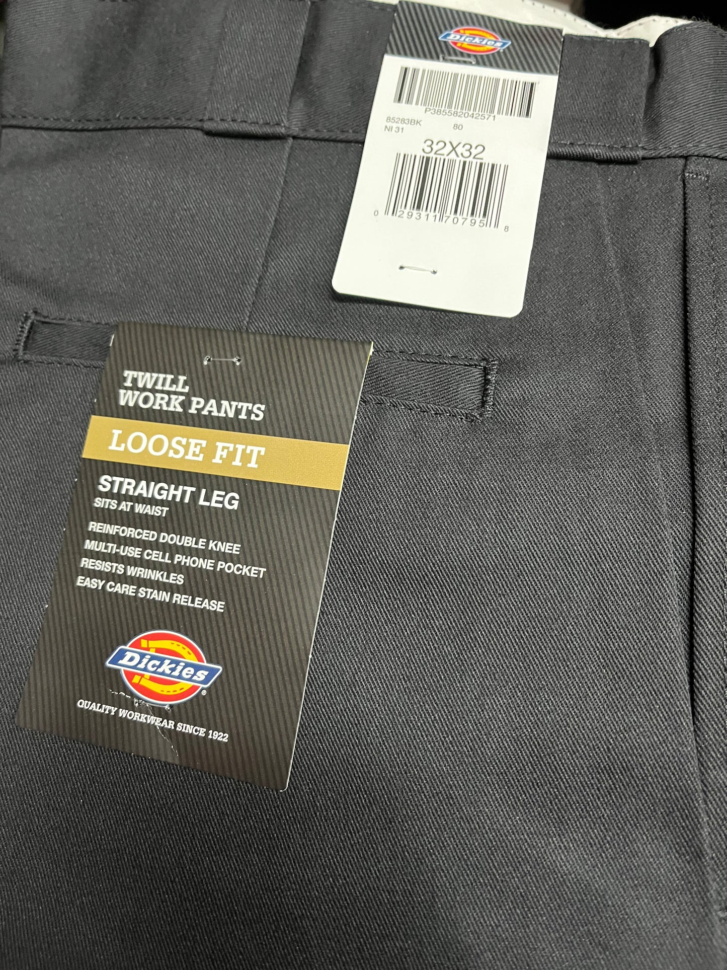 Dickies 85283 Loose Fit double knee work pants black