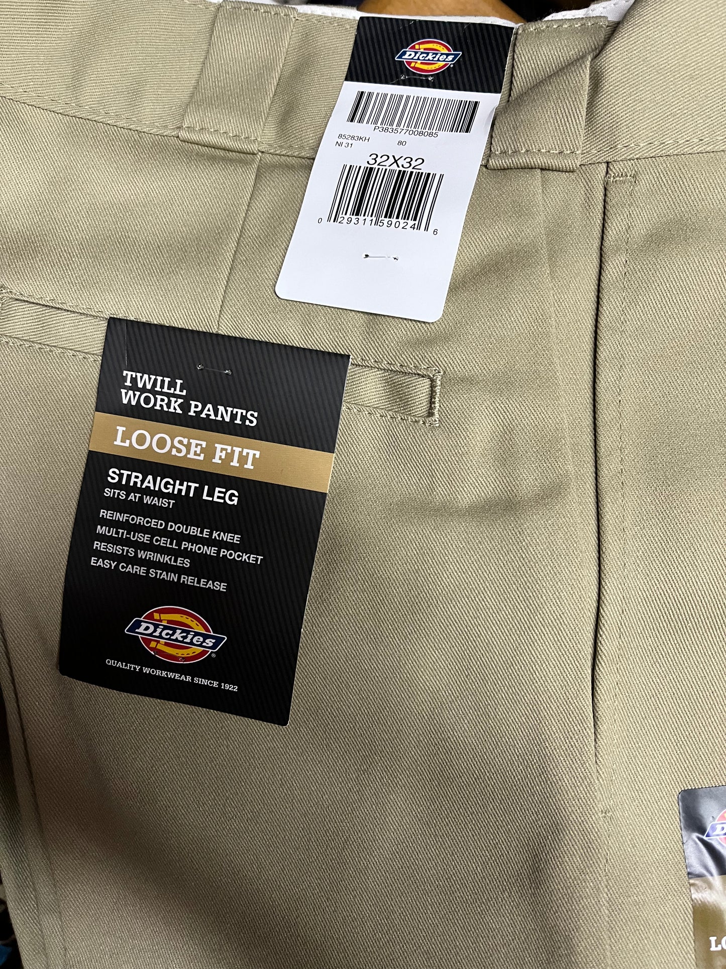 Dickies 85283 Loose fit double knee work pants khaki