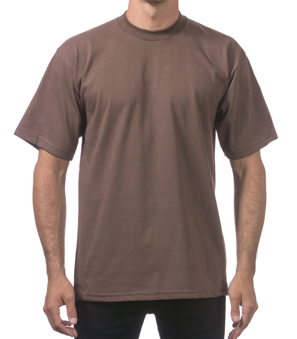 Pro Club Men’s Heavyweight T Shirt Brown