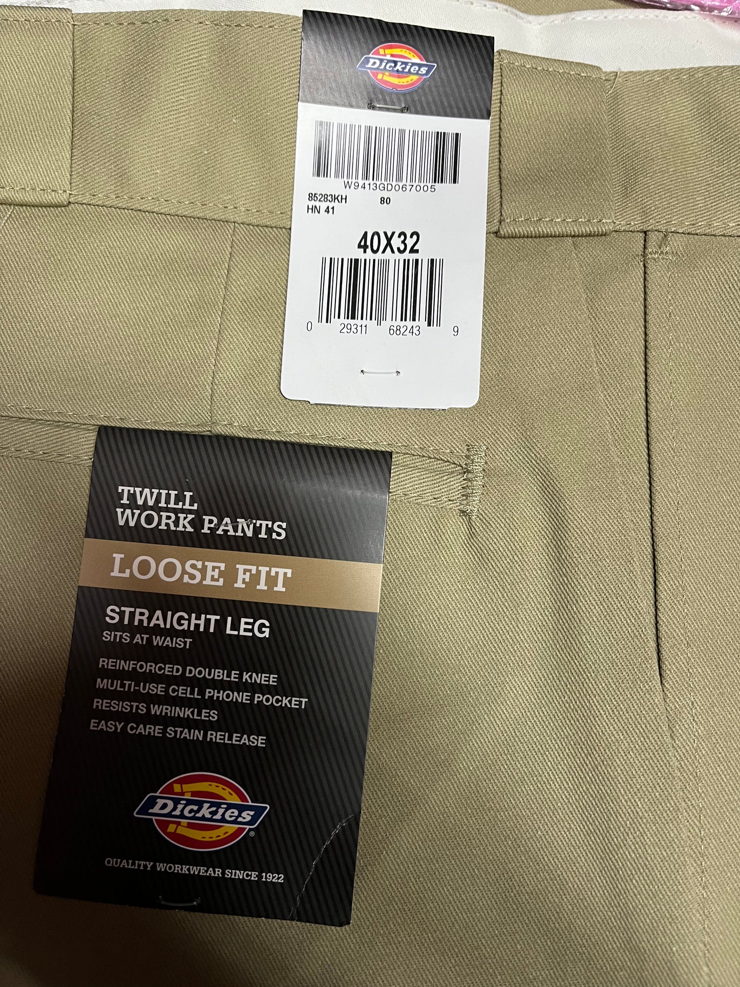 Dickies 85283 Loose fit double knee work pants khaki