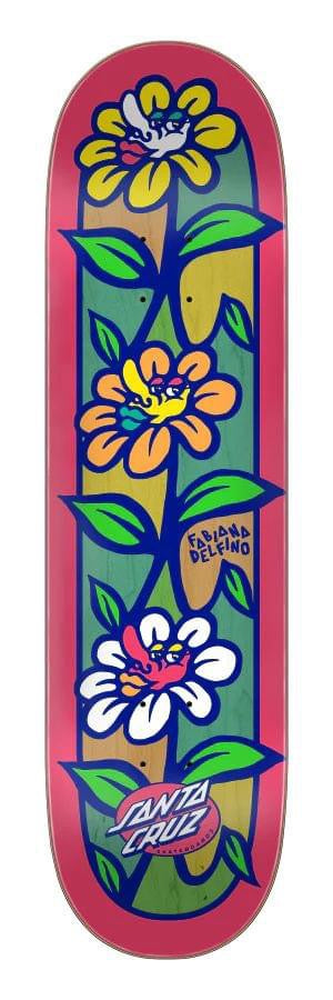 Santa Cruz VX skateboard deck 8.25” Delfino flower