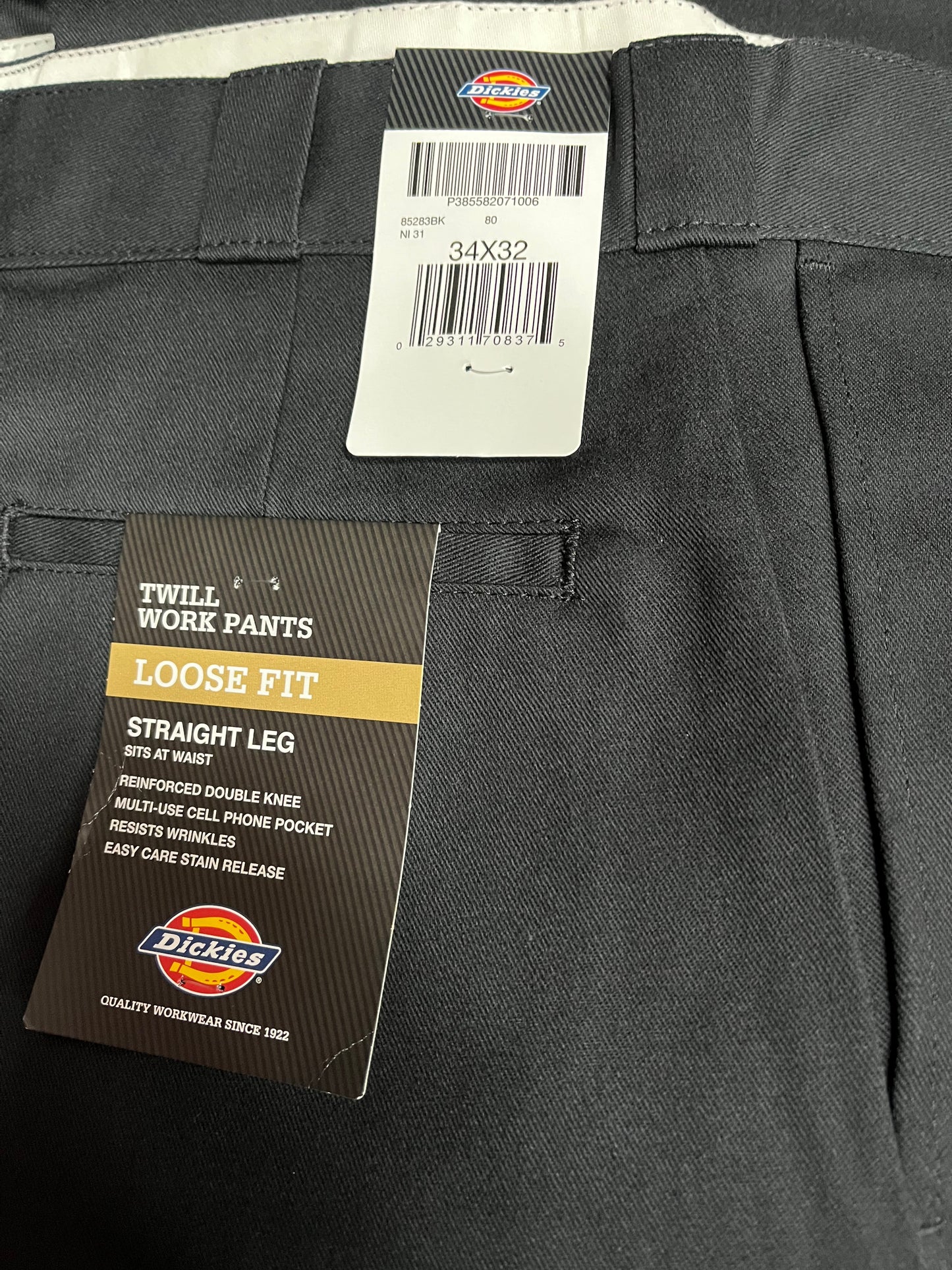 Dickies 85283 Loose Fit double knee work pants black