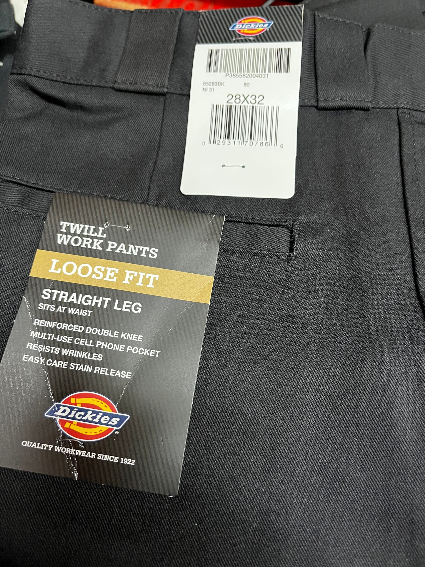 Dickies 85283 Loose Fit double knee work pants black