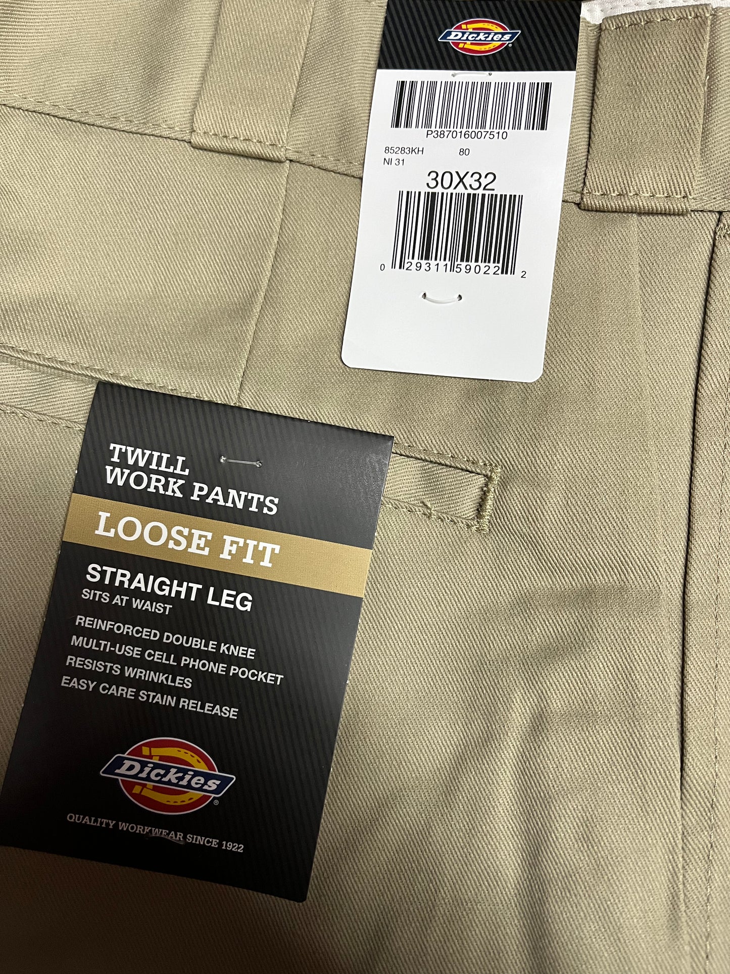 Dickies 85283 Loose fit double knee work pants khaki