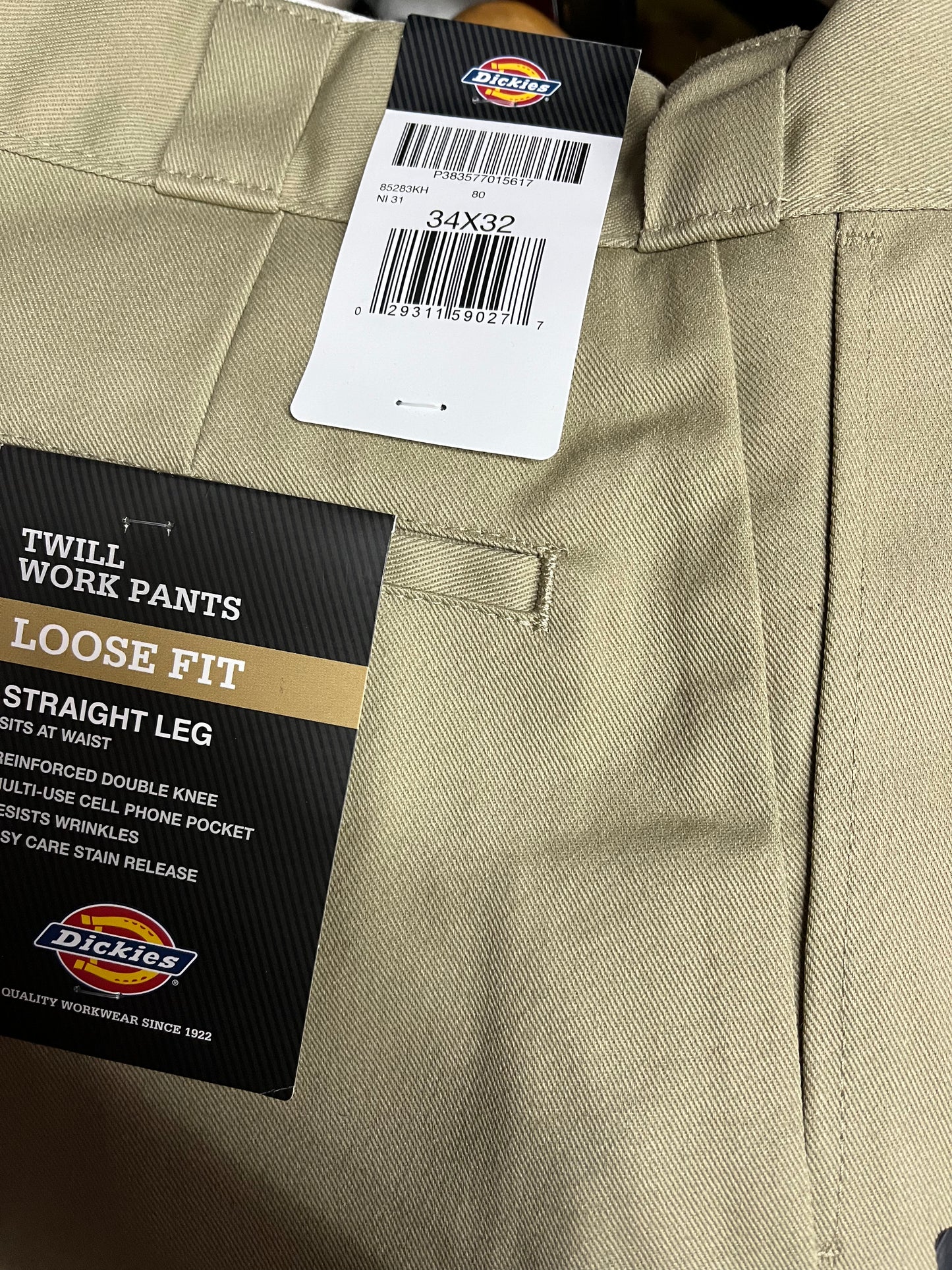 Dickies 85283 Loose fit double knee work pants khaki