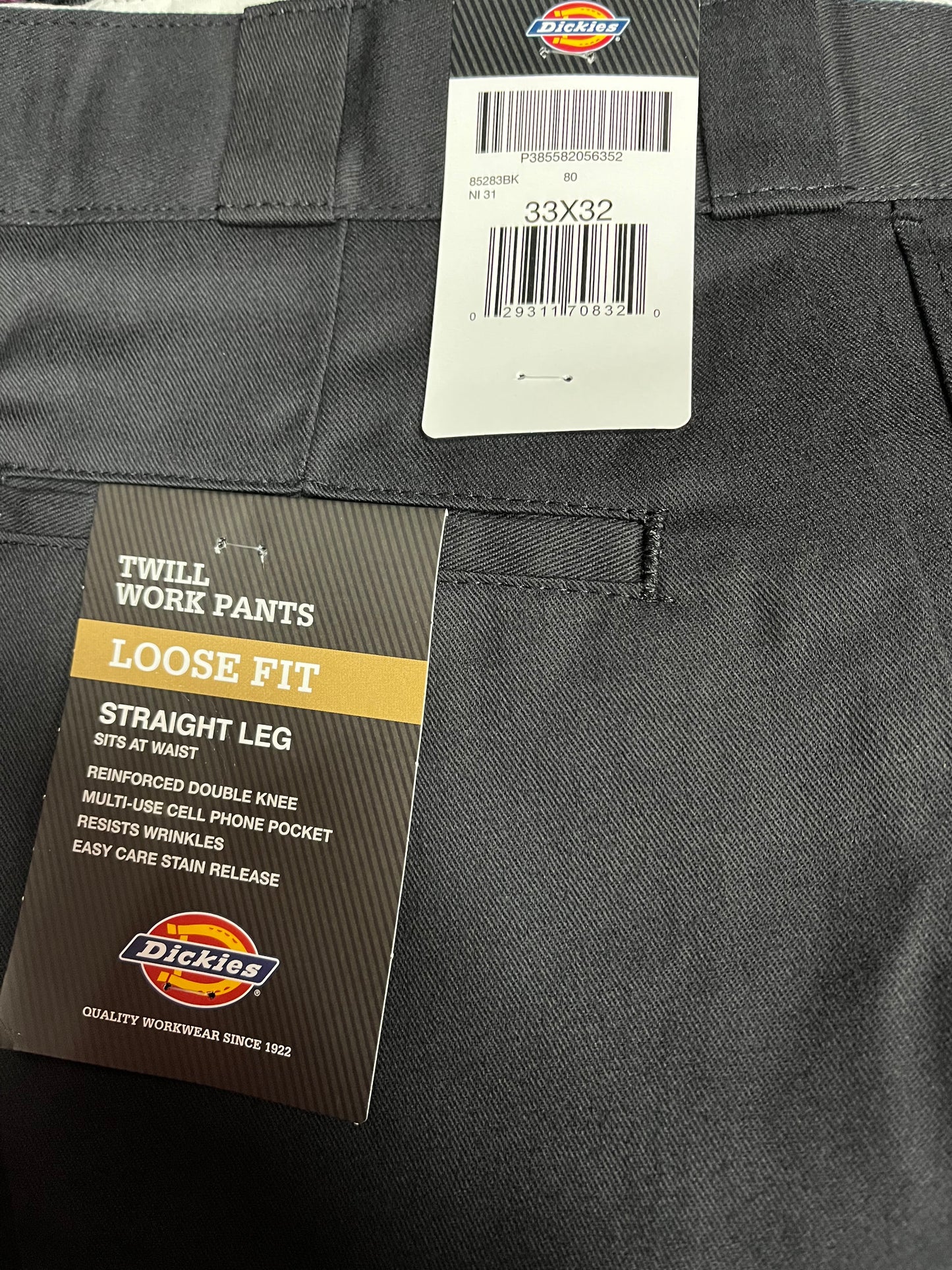 Dickies 85283 Loose Fit double knee work pants black